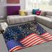 GZHJMY 4th of July Non Slip Area Rug for Living Dinning Room Bedroom Kitchen 4 x 5 (48 x 63 Inches / 120 x 160 cm) American Flag Firework Nursery Rug Floor Carpet Yoga Mat