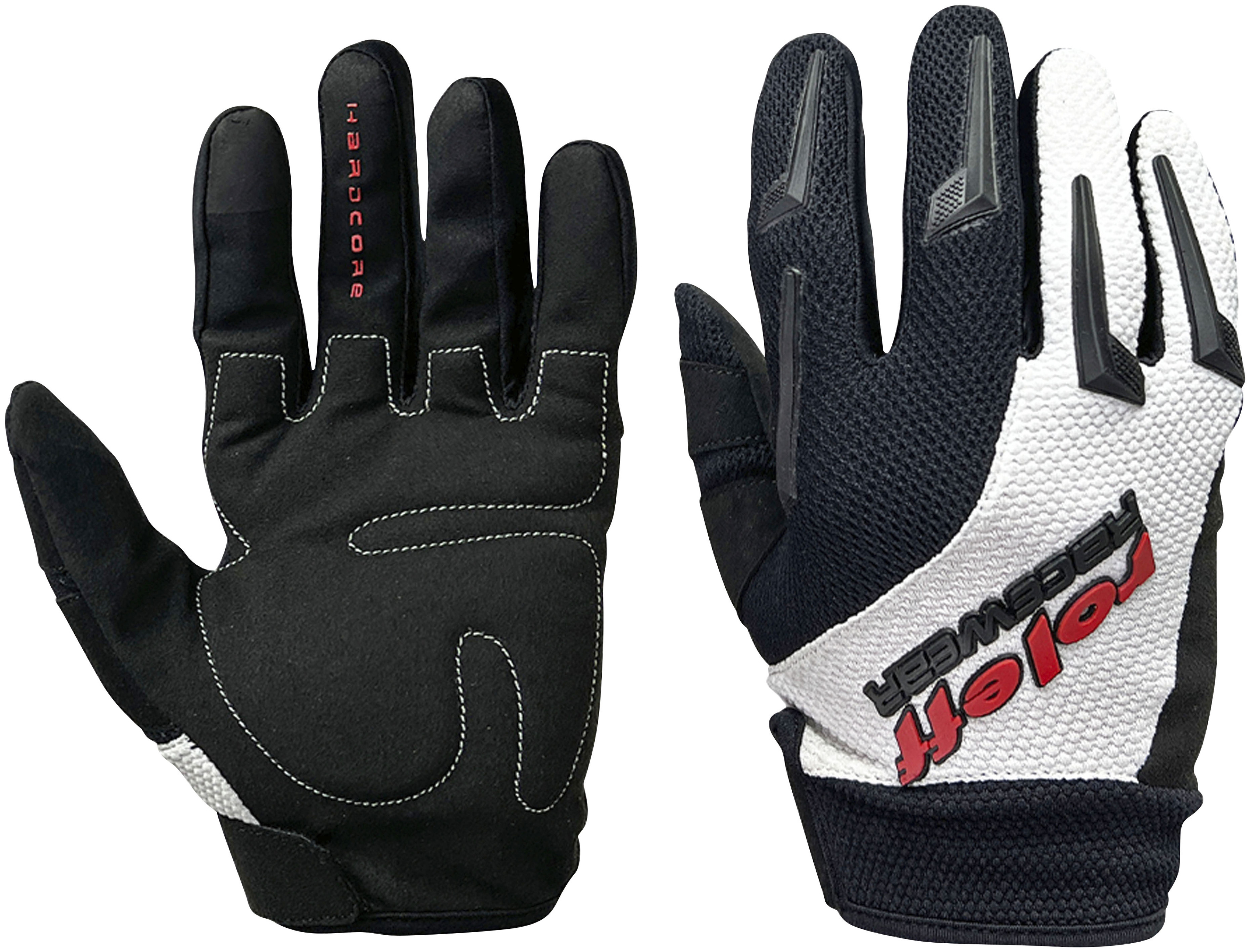 Motorradhandschuhe ROLEFF "Cross gloves - Motocross" Gr. XXL, schwarz-weiß (schwarz, weiß ro55), Handschuhe, XXL, Obermaterial: 100% Polyester Image