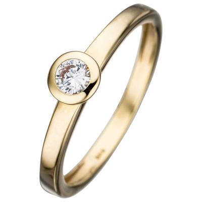 Goldring JOBO Gr. 62, gold (gelbgold 333), Fingerringe, Damen, 62, Gelbgold 333, 333 Gold mit Zirkonia