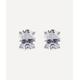 CZ by Kenneth Jay Lane Rhodium-Plated Oval Cut Cubic Zirconia Stud Earrings ONE