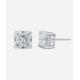 CZ by Kenneth Jay Lane Rhodium-Plated Asscher Cut Cubic Zirconia Stud Earrings ONE