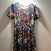 Lularoe Dresses | Lularoe Amelia Floral Unicorn | Color: Purple/Yellow | Size: L