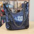 Gucci Bags | Gucci Authentic Rare Exotic Python Leather Tote Hobo Large Metallic Blue Handbag | Color: Blue | Size: Os