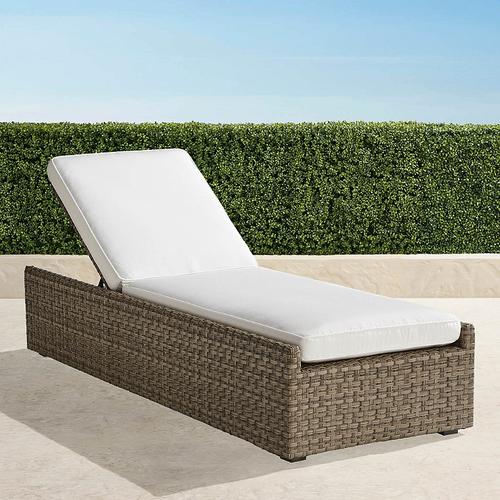 Ashby Chaise with Cushions in Putty Wicker - Sunbrella Rain, Rain Seaglass - Frontgate