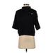 Reebok Pullover Hoodie: Black Print Tops - Women's Size Small