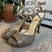 Jessica Simpson Shoes | Jessica Simpson Beretta Gold Sparkle Mesh Platform Heels | Color: Gold | Size: 8.5