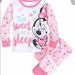 Disney Pajamas | Disney Minnie Mouse 2 Piece Pajama Set | Color: Pink/White | Size: 6-9mb