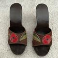 Coach Shoes | Guc Coach Suede Brown Wedges With Flowers Size 8.5 | Color: Brown/Red | Size: 8.5