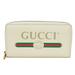 Gucci Accessories | Gucci Long Wallet Zip Around Web Sherry Round Zipper Vintage Logo Print 49631... | Color: White | Size: Os