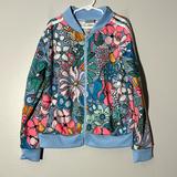 Adidas Jackets & Coats | Adidas Big Girls All Over Print Tricot Jacket Floral Baby Blue Size M 10/12 | Color: Blue/Pink | Size: Mg