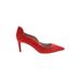 Boden Heels: Slip-on Stilleto Cocktail Party Red Print Shoes - Women's Size 39 - Pointed Toe