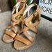 Michael Kors Shoes | Michael Kors Womens Brown Leather Wedge Sandals Caged Strappy | Color: Brown | Size: 8.5