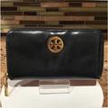 Tory Burch Bags | Euc Tory Burch Long Zip Around Wallet | Color: Black/Gold | Size: 7.5 (L)X 4 (H)X 1'(D)