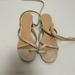 Anthropologie Shoes | Anthropologie Tie Up Round Block Heels Size 8 | Color: Cream/Tan | Size: 8