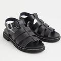 Torrid Shoes | Black Faux Leather Lug Sandal | Color: Black | Size: 7