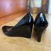 Coach Shoes | Coach Rileigh Women's Patent Leather Black Wedge Heels, Size 8, Pre-Owned | Color: Black | Size: 8