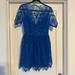 Free People Dresses | Free People Dress Womens 4 Blue Lace Overlay Shes So Lovely Mini Dress Lined | Color: Blue | Size: 4