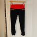 Lululemon Athletica Pants & Jumpsuits | Lululemon Black Leggings Red Waist Women’s 4 Cinched Crop Zip Bottoms Lulu | Color: Black | Size: 4