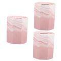 POPETPOP 3pcs cosmetic storage box makeup brush storage cup makeup storage containers pencil organizer cup Makeup Brush Holder cosmetic brush cup pink pen ceramics Pretty makeup brush cup