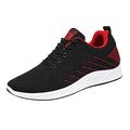 Men's Backpack and Autumn Men Sneakers Mesh Flat Breathable Solid Color Casual Sneakers Black Man Sports, red, 10 UK