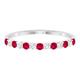 Rosec Jewels 1/2 CT Ruby and Diamond Half Eternity Ring, Ruby and Diamond Semi Eternity Ring, White-Gold, Size:Z