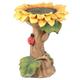 HYQNG Outdoor sunflower Bird Bath Bowl, Resin Pedestal Bird Feeder Decor for Yard, Garden BirdBaths & Supports, for Outdoor Home Garden, Lawn Yard Decorations