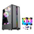 ATX Case,Mid-Tower PC Gaming Case ATX/M-ATX/ITX - Front I/O USB 3.0 Port - Fully Transparent Side Panels - 8 Fan Position - Support Water Cooling (Size : 2 fans)