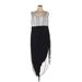 Jeanne Alexander Casual Dress - Midi: Black Stripes Dresses - Women's Size 20