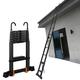 Folding Extension Ladder Telescopic Ladder for 6m/5m/4m/3m/2m Rooftop Tent/Attic, Aluminum Black Extension Telescopic Ladders with Detachable Hook & Stabiliser Bar, Load 440lbs (Size : 2.7m/8.5ft)