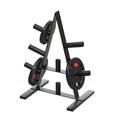 2 Tier Black Weight Tree for Plates, Heavy Duty Commercial Weight Rack Holder for Home Gym, Organizer for 5cm/2" Barbell Plates