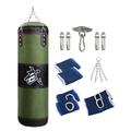 Dickly Boxing Sandbag Boxing Bag Ankle Guards with Chain PU Punching Bag Unfilled Bag for Adults Kids Martial Arts Mma Taekwondo, Green 120cm