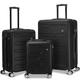 SA Products Suitcase Set of 3 | ABS Hard Shell Suitcase with Lock | Cabin Luggage, Luggage Sets, Cabin Suitcase, Luggage Set | Carry on Suitcase, Hand Luggage Suitcase (Black)