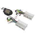 Naroote Dual Drive Controller, 24V 36V 48V Electric Bike Controller Kit with Clear LCD Screen for Electric Bike