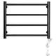 GRASKY Wall Mounted Heated Towel Warmer Racks, Electric Towel Warmer with 4 Round Bars, 304 Stainless Steel Heated Towel Rails (Black Hard Wired) wwyy