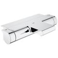 Wannenarmatur GROHE "Grohtherm 2000" Armaturen Gr. B/H/T: 31,7 cm x 7 cm x 17,2 cm, Thermostat-Wannenbatterie, grau (chromfarben) Wannenarmaturen