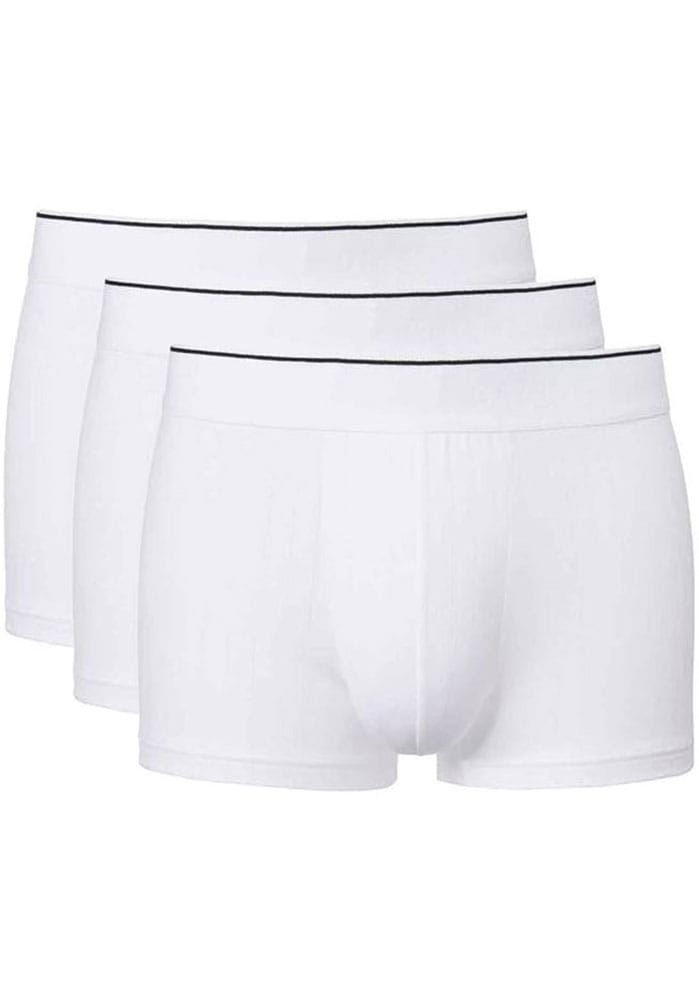 Boxershorts CALIDA "Pure & Style", Herren, Gr. M (50), 3, weiß, Single Jersey, Obermaterial: 94% Baumwolle, 6% Elasthan, unifarben, normal, Unterhosen, Baumwollmix - Single Jersey, elastisch, maskulin