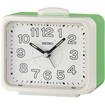 Quarzwecker SEIKO "QHK061W", grün (weiß, grün), Wecker, Wecker, Schlafzimmer, Klingelalarm, durchlaufende Sekunde,Leuchtzeiger Image