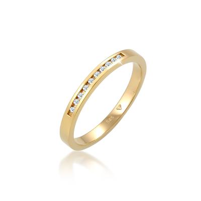 Verlobungsring ELLI DIAMONDS "Diamant Weiß Brillantschliff (0.05 ct) 585 Gelbgold" Gr. 52, gold (gold, weiß), Fingerring