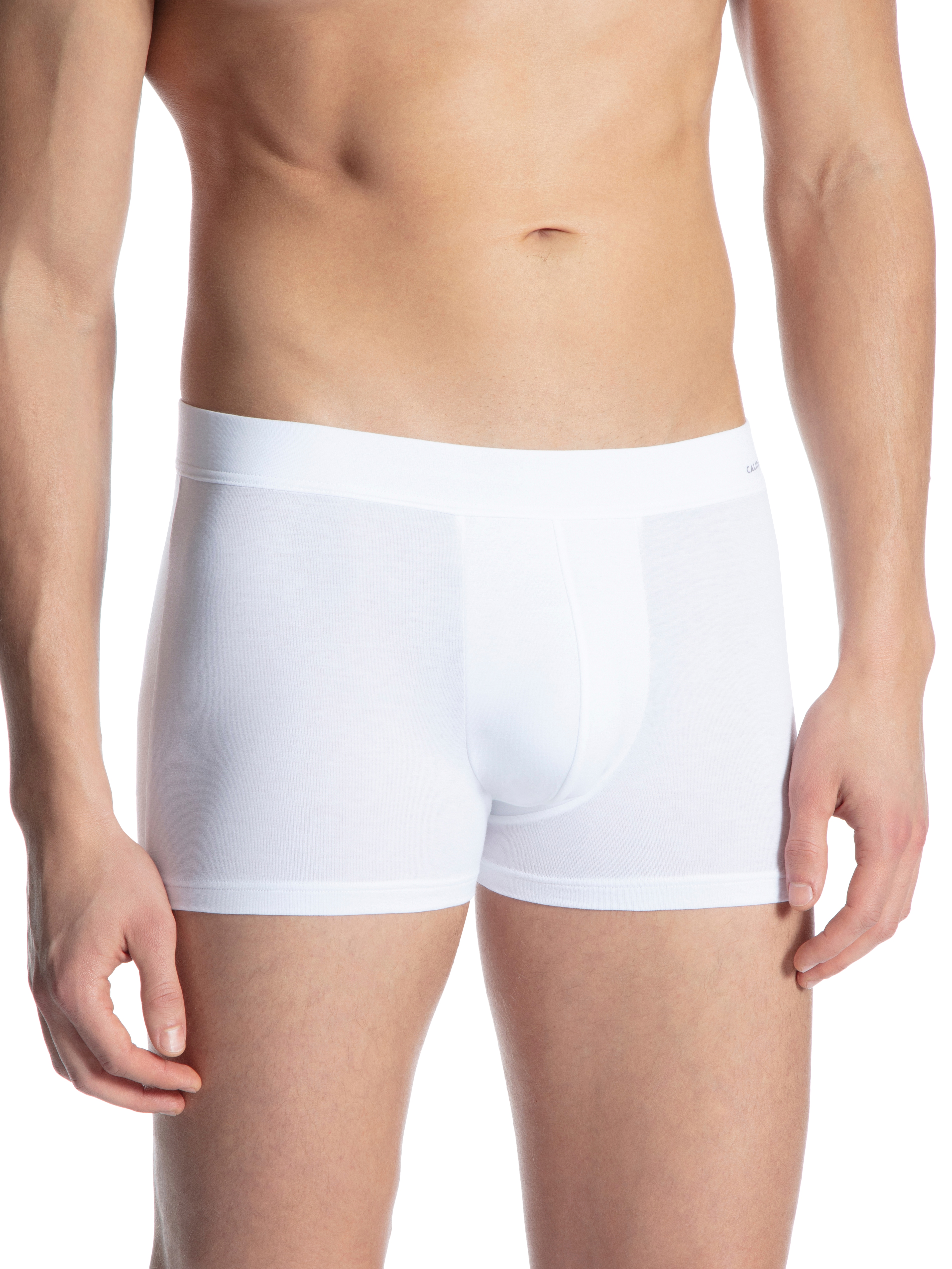Boxershorts CALIDA "Cotton Code", Herren, Gr. L (52/54), weiß, Single Jersey, Obermaterial: 95% Baumwolle, 5% Elasthan, unifarben, normal, Unterhosen, Komfortbund, Baumwoll-Mix, elastisch, ohne Eingriff Image