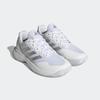 Tennisschuh ADIDAS PERFORMANCE "GAMECOURT 2.0", Gr. 37, weiß (cloud weiß, silber metallic, cloud weiß), Textil, Synthetik, sportlich, Schuhe, geeignet für Hartplatz und Sandplatz