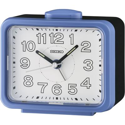 Quarzwecker SEIKO "QHK061L", schwarz (schwarz, blau), Wecker, Wecker, Schlafzimmer, Klingelalarm, durchlaufende Sekunde,Leuchtzeiger