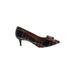 J.Crew Heels: Pumps Kitten Heel Cocktail Party Burgundy Print Shoes - Women's Size 6 1/2 - Pointed Toe