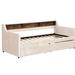 Home Decor Snowflake Daybed w/ Two Storage Drawers & Built-in Storage Shelves Upholstered/ in Brown | 34.38 H x 80.38 W x 41.78 D in | Wayfair