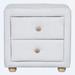 Latitude Run® Teddy Fleece Nightstand w/ 2 Drawers Wood/Upholstered in White | 20.9 H x 21.3 W x 16.5 D in | Wayfair