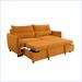 Latitude Run® Modern Fabric Loveseat Futon Sofa Couch W/Pullout Bed Polyester in Orange | 38 H x 75 W x 37 D in | Wayfair