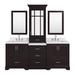 Ariel Bath Stafford 84.25" Double Bathroom Vanity w/ Quartz Top w/ Mirror Wood/Quartz Top in Brown | 89 H x 84.25 W x 22 D in | Wayfair M085DCQRESP