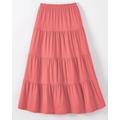 Blair Women's Haband Women’s Jersey-Knit Tiered Midi Skirt - Pink - S - Petite