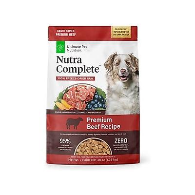 Ultimate Pet Nutrition Nutra Complete Premium Beef Freeze-Dried Raw Dog Food, 48-oz bag