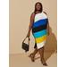 Plus Size Striped Asymmetric Sweater Dress