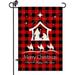 Utiginye Christmas Nativity Scene Garden Flag 12x18 Inch Vertical Double Sided Xmas Scene Story Red Buffalo Check Plaid Garden Yard Flag Winter Holiday Farmhouse Yard Outdoor Decoration